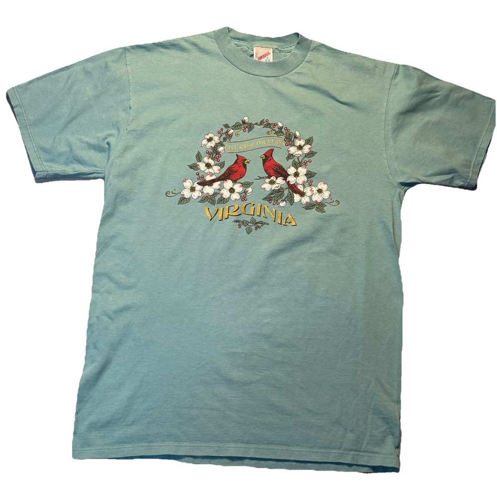 Vintage Virginia Cardinals Graphic Tee Jerzees USA Made Large
